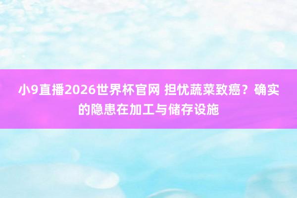 小9直播2026世界杯官网 担忧蔬菜致癌？确实的隐患在加工与储存设施