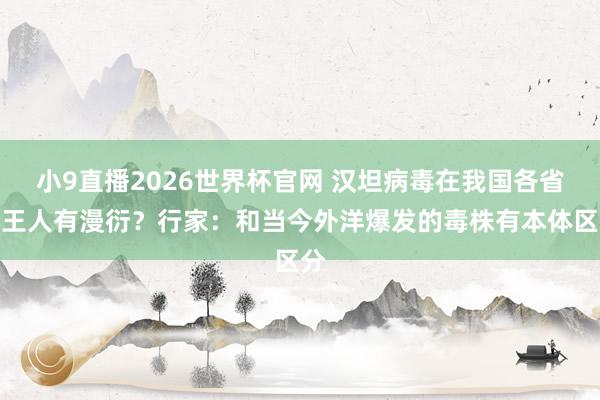 小9直播2026世界杯官网 汉坦病毒在我国各省份王人有漫衍？行家：和当今外洋爆发的毒株有本体区分