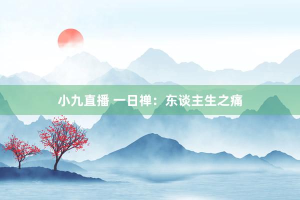 小九直播 一日禅：东谈主生之痛