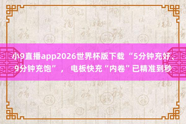 小9直播app2026世界杯版下载 “5分钟充好、9分钟充饱” ， 电板快充“内卷”已精准到秒