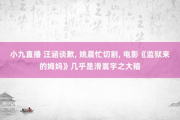 小九直播 汪涵谈歉， 姚晨忙切割， 电影《监狱来的姆妈》几乎是滑寰宇之大稽