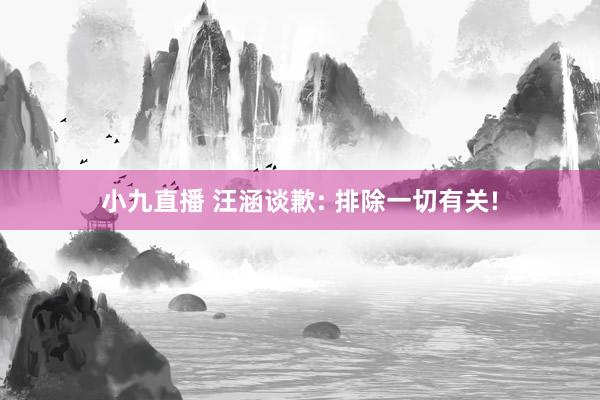 小九直播 汪涵谈歉: 排除一切有关!