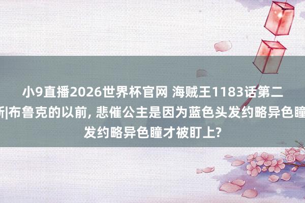 小9直播2026世界杯官网 海贼王1183话第二次谍报更新|布鲁克的以前， 悲催公主是因为蓝色头发约略异色瞳才被盯上?
