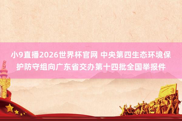 小9直播2026世界杯官网 中央第四生态环境保护防守组向广东省交办第十四批全国举报件