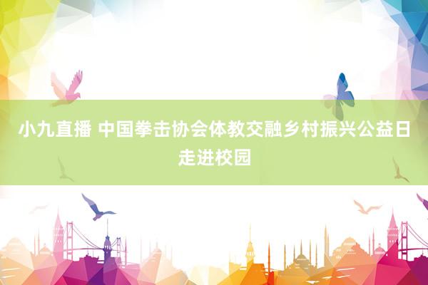 小九直播 中国拳击协会体教交融乡村振兴公益日走进校园