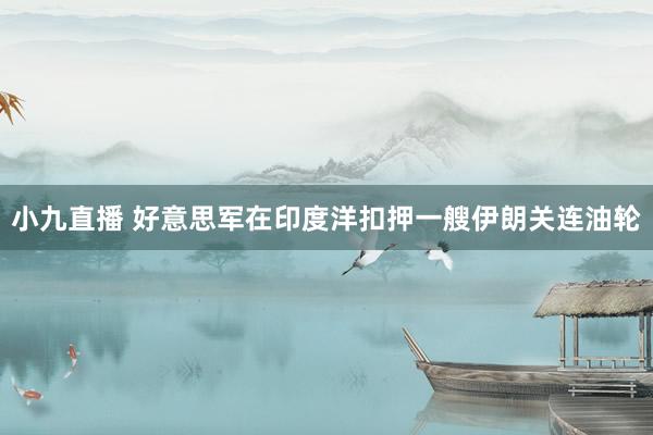 小九直播 好意思军在印度洋扣押一艘伊朗关连油轮