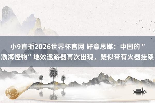小9直播2026世界杯官网 好意思媒：中国的“渤海怪物”地效遨游器再次出现，疑似带有火器挂架