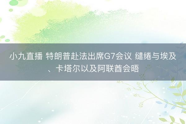 小九直播 特朗普赴法出席G7会议 缱绻与埃及、卡塔尔以及阿联酋会晤